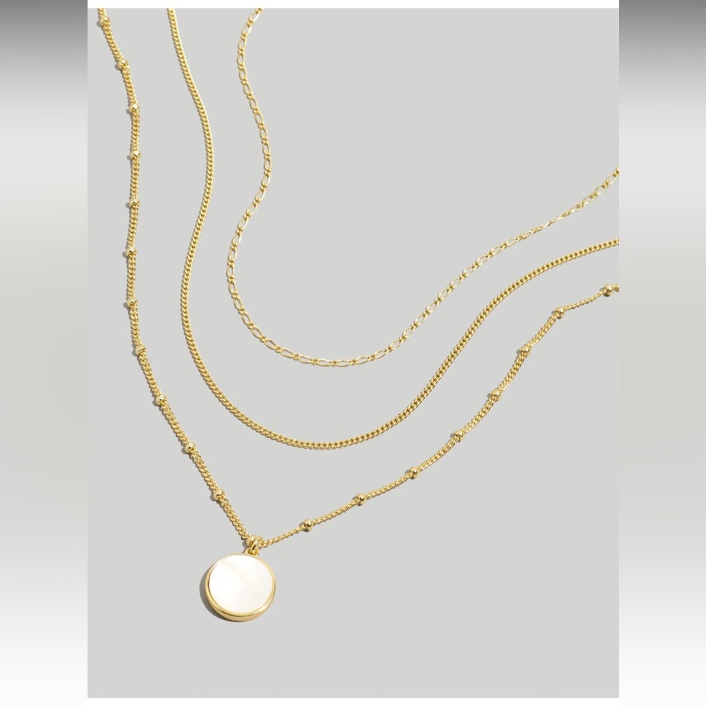 Madewell Three-pack Mother of Pearl Necklace set